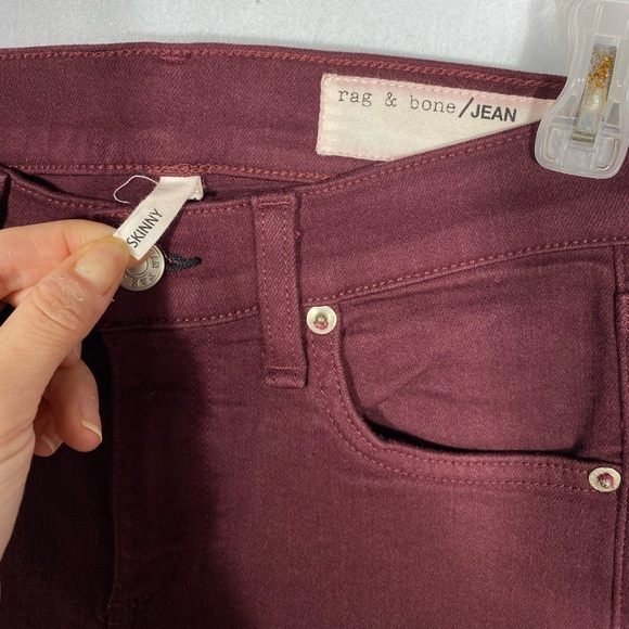 RAG&BONE Skinny Jeans in Burgundy size 25 - Picture 8 of 16